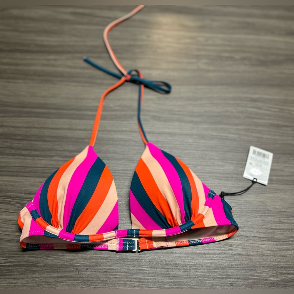 Shade & Shore Bikini Top Striped Size 34 B NWT